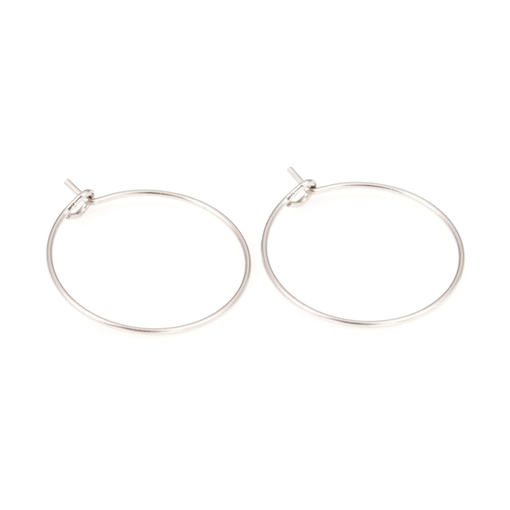 Oorringen Hoop RVS Zilver 20mm - per paar-Onderdelen-Kraaltjes van Renate