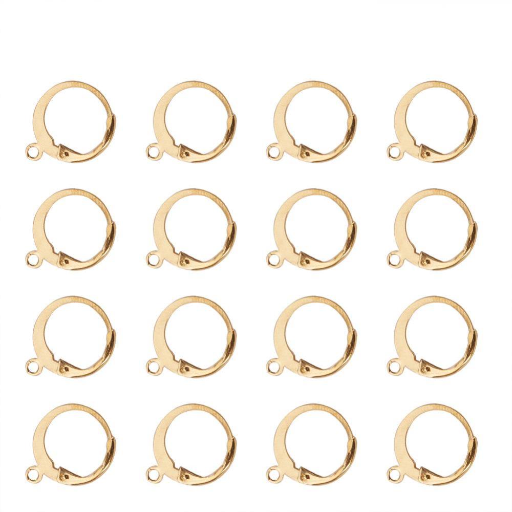 Oorringen Premium 24k RVS Goud 14.5mm - 5 paar-Onderdelen-Kraaltjes van Renate