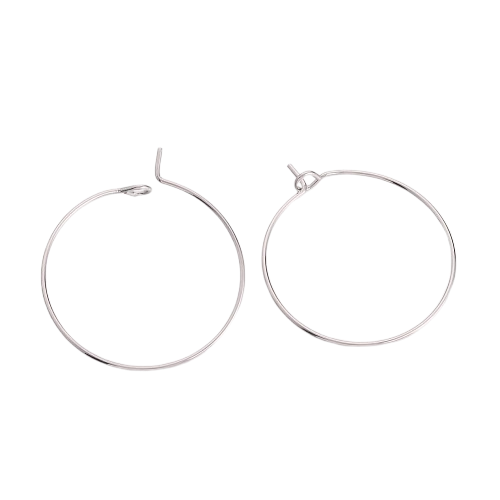Oorringen Rond Brass Zilver 25mm - 3 paar-Onderdelen-Kraaltjes van Renate