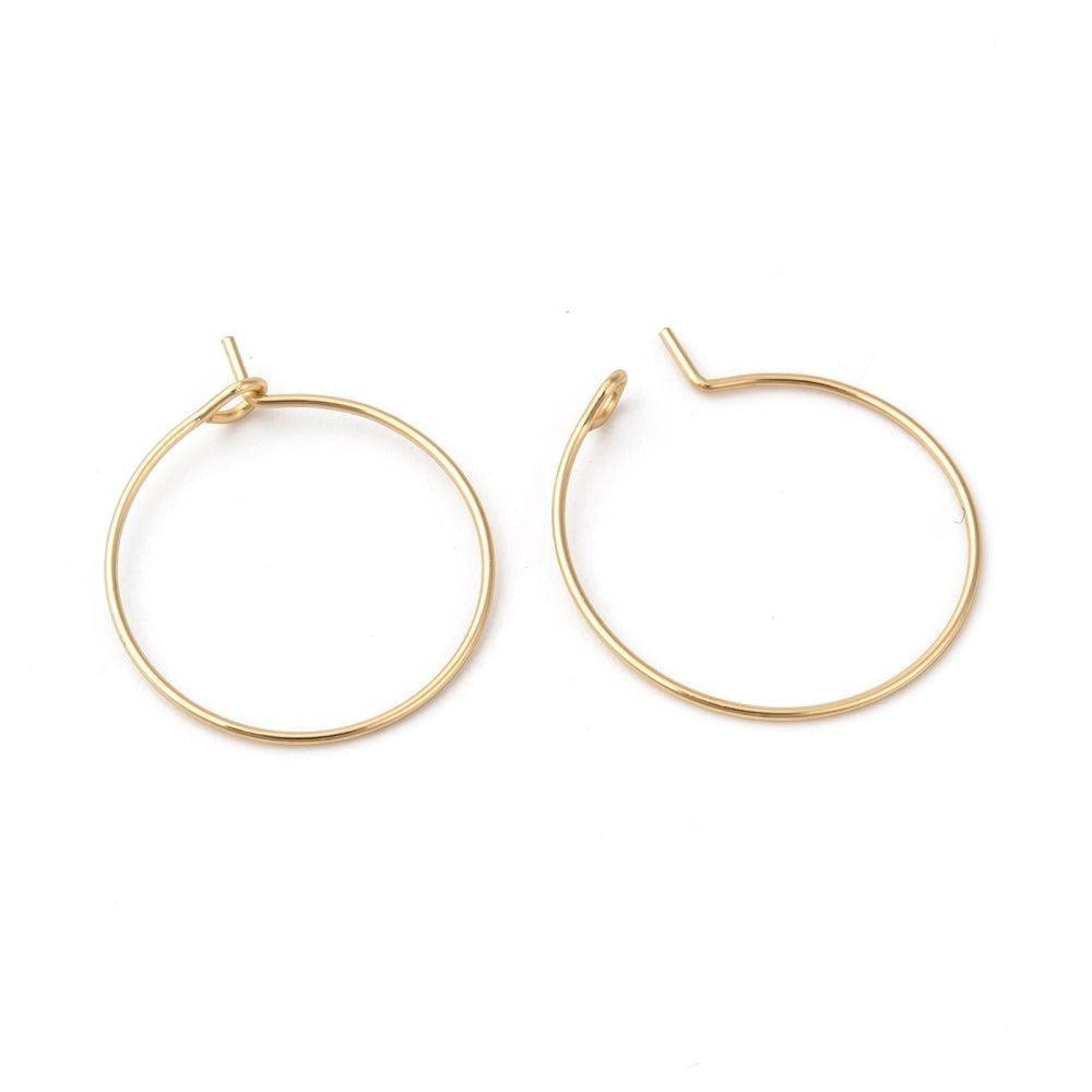 Oorringen Rond Premium 18k RVS Goud 20x0.7mm - 1 paar-Onderdelen-Kraaltjes van Renate