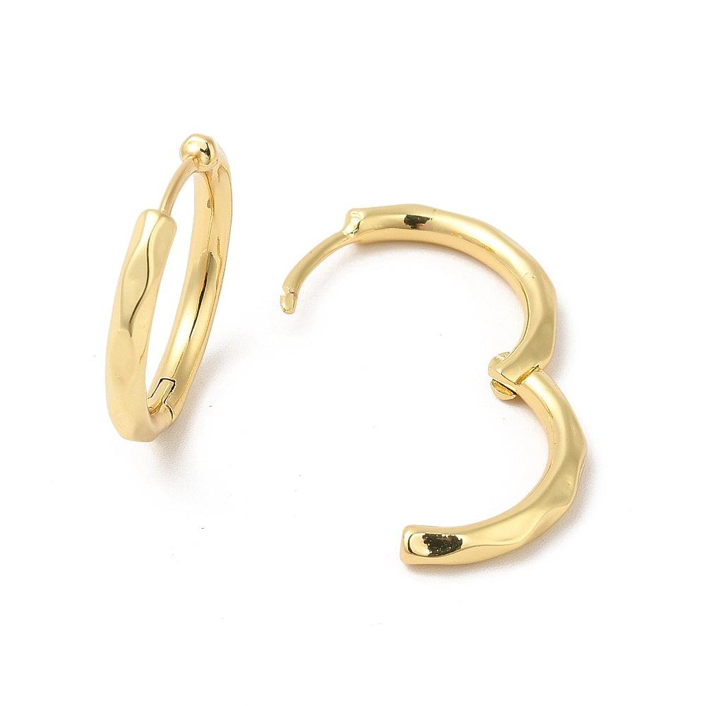 Oorringen bamboo look 18K Gold plated 19x3mm - 1 paar-onderdelen-Kraaltjes van Renate