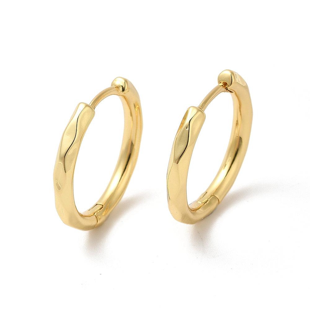 Oorringen bamboo look 18K Gold plated 19x3mm - 1 paar-onderdelen-Kraaltjes van Renate