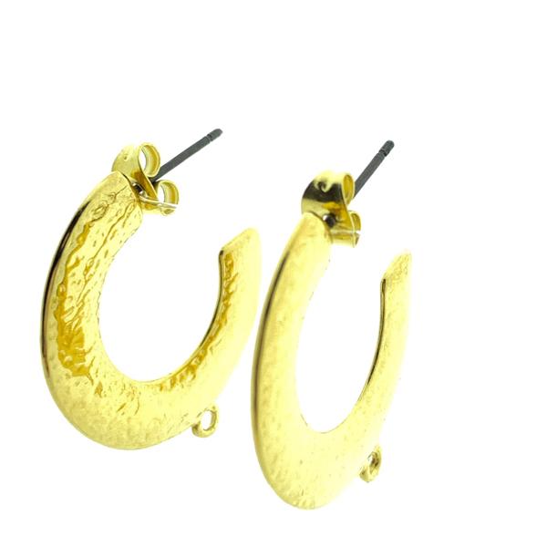 Oorringen breed met oogje 24kr Goud DQ 29mm - 1 paar-Kraaltjes van Renate