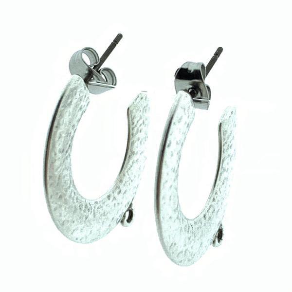 Oorringen breed met oogje Zilver DQ 29mm - 1 paar-Kraaltjes van Renate