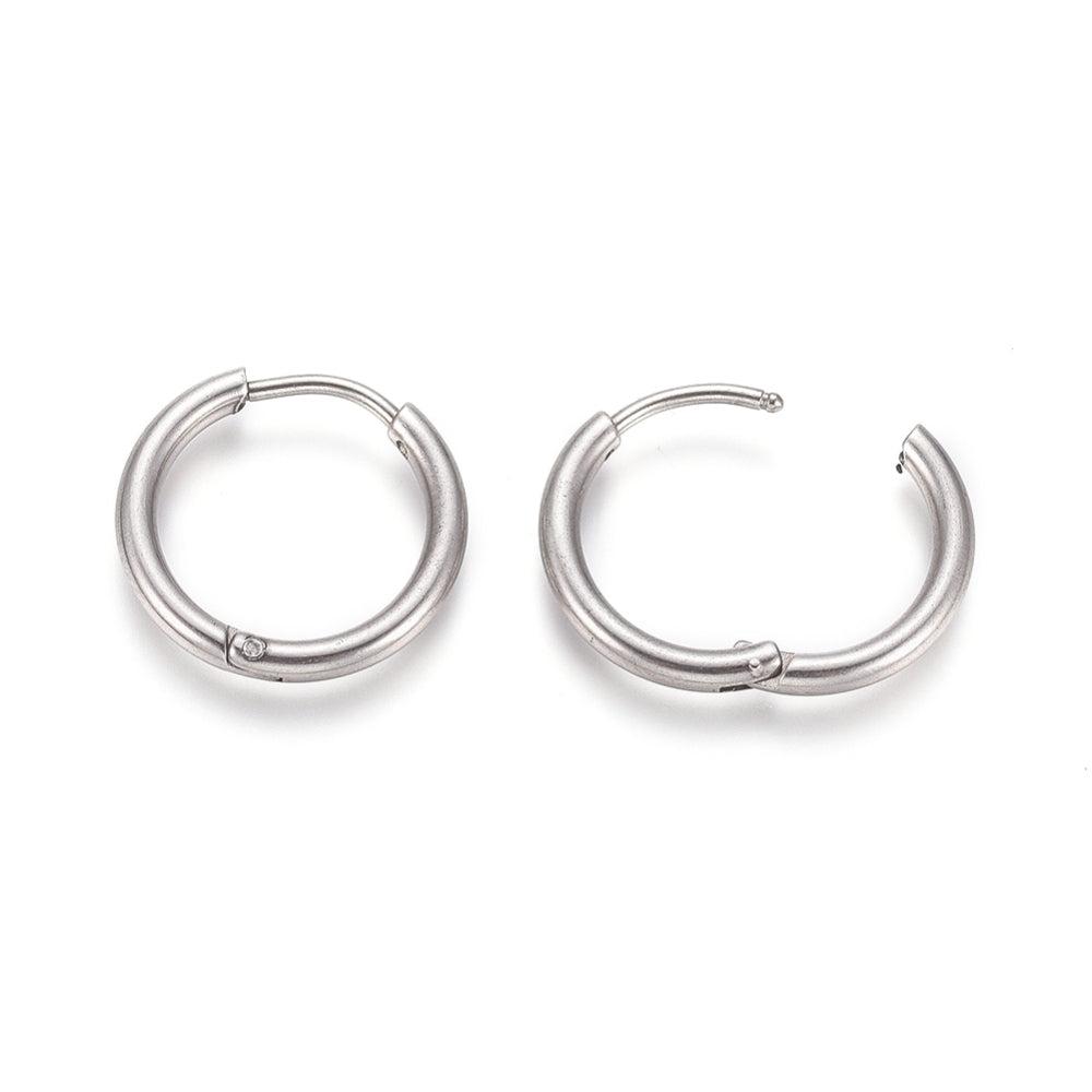 Oorringen creolen rond zilver RVS 17x2mm - per paar-onderdelen-Kraaltjes van Renate