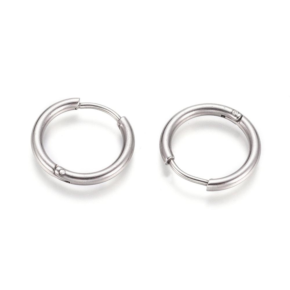 Oorringen creolen rond zilver RVS 17x2mm - per paar-onderdelen-Kraaltjes van Renate