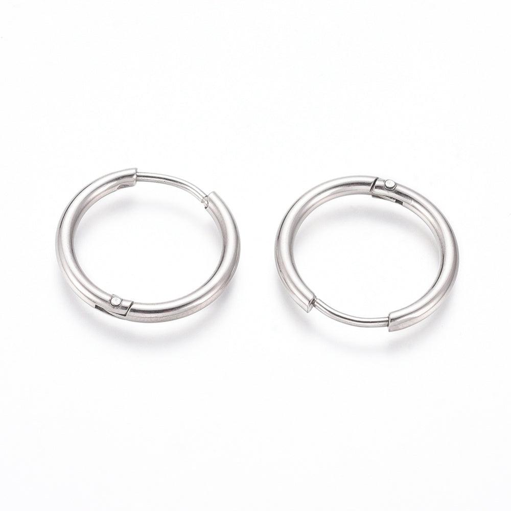 Oorringen creolen rond zilver RVS 19x2mm - per paar-onderdelen-Kraaltjes van Renate