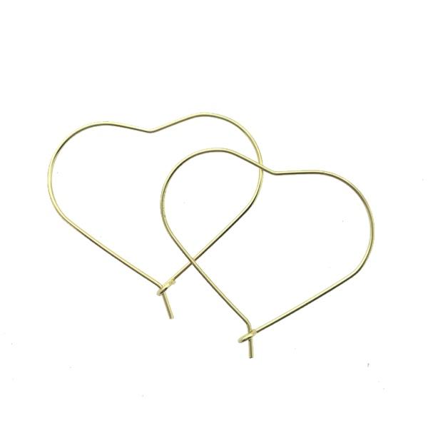 Oorringen hart RVS Goud 36x1,5mm - 1 paar-Kraaltjes van Renate