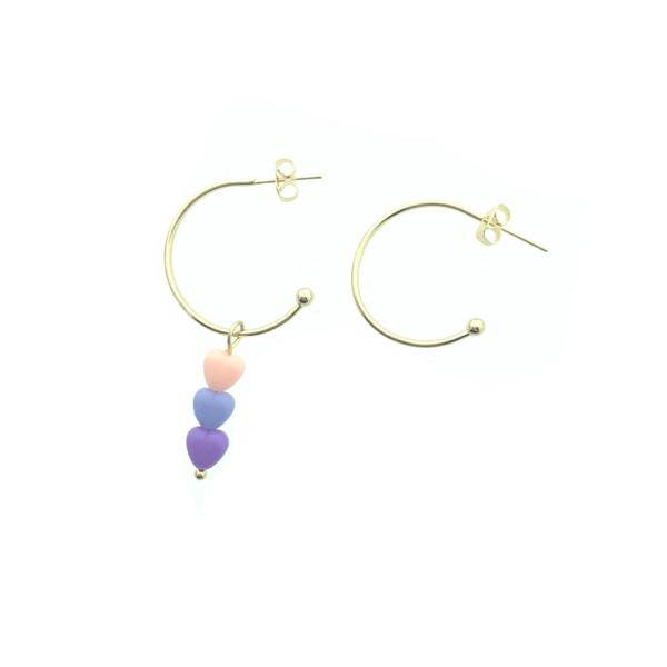 Oorringen met bolletje 18K Gold plated 26x3mm - 1 paar-Kraaltjes van Renate