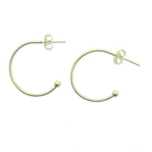 Oorringen met bolletje 18K Gold plated 26x3mm - 1 paar-Kraaltjes van Renate