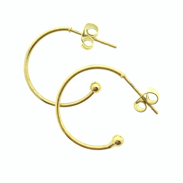 Oorringen met bolletje 24kr Goud DQ 20x1,2mm - 1 paar-Kraaltjes van Renate