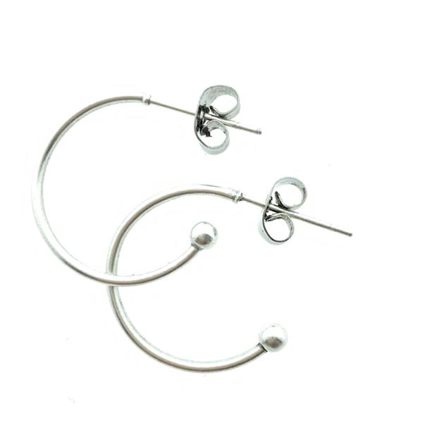 Oorringen met bolletje Zilver DQ 20x1,2mm - 1 paar-Kraaltjes van Renate