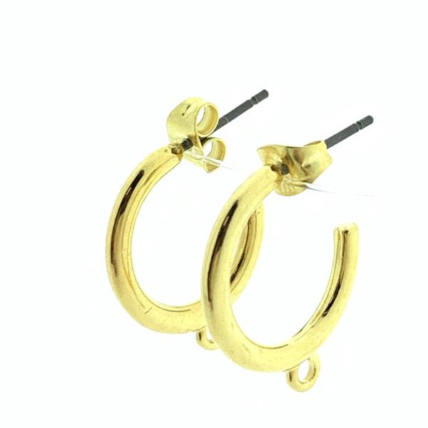 Oorringen met oogje 24kr Goud DQ 19mm - 1 paar-Kraaltjes van Renate