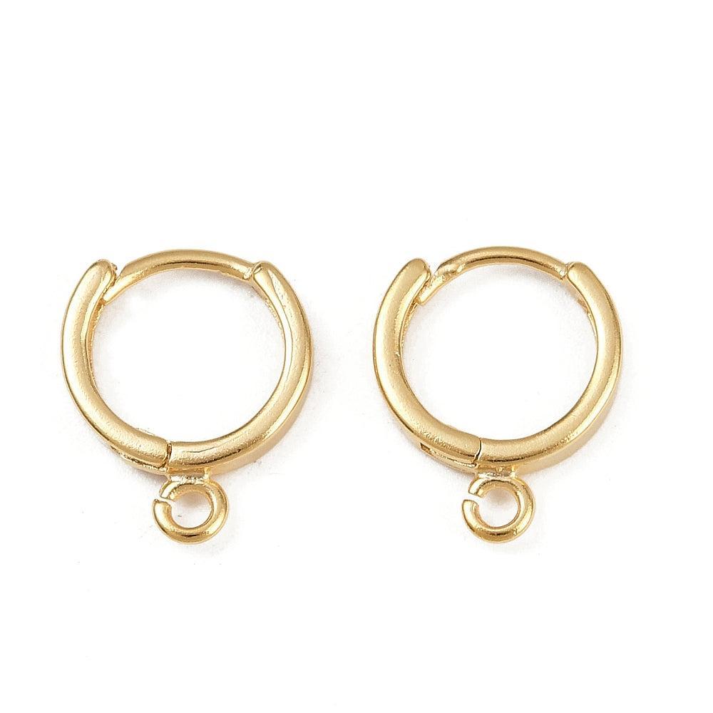 Oorhaken RVS Goud 14mm - per paar (kopie)-Onderdelen-Kraaltjes van Renate