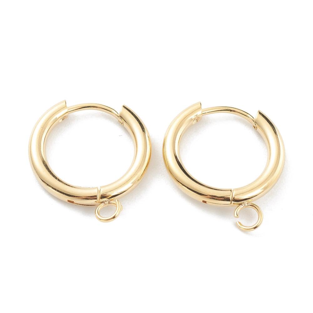 Oorringen oogje 24K goud 19x17x2.5mm- per paar-onderdelen-Kraaltjes van Renate