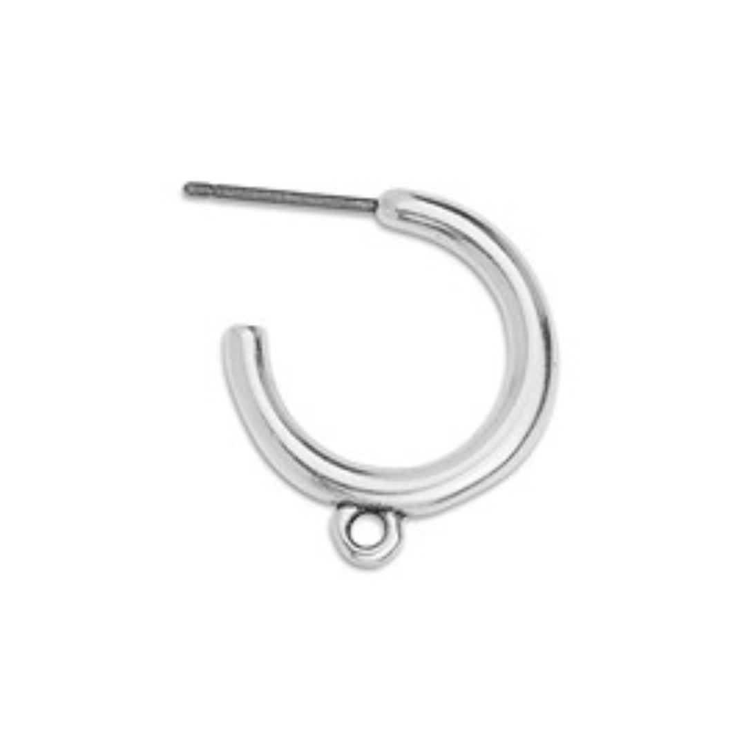 Oorringen oogje RVS zilver 17x19,5mm- per paar-onderdelen-Kraaltjes van Renate