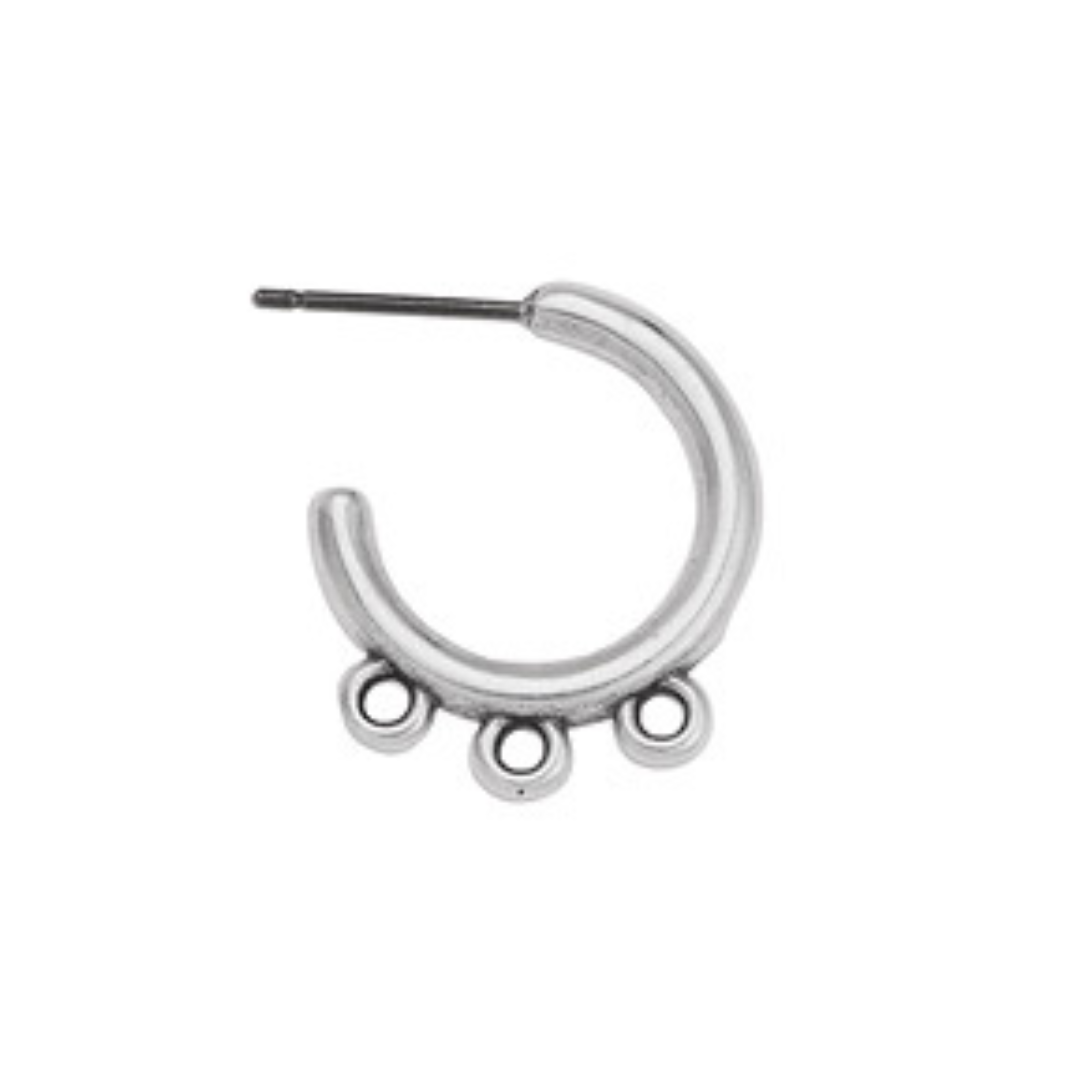 Oorringen oogjes RVS zilver 17.3x20- per paar-onderdelen-Kraaltjes van Renate