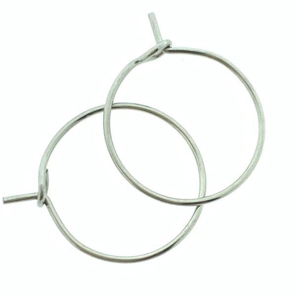 Oorringen rond RVS Zilver 15x0,7mm - 2 paar-Kraaltjes van Renate