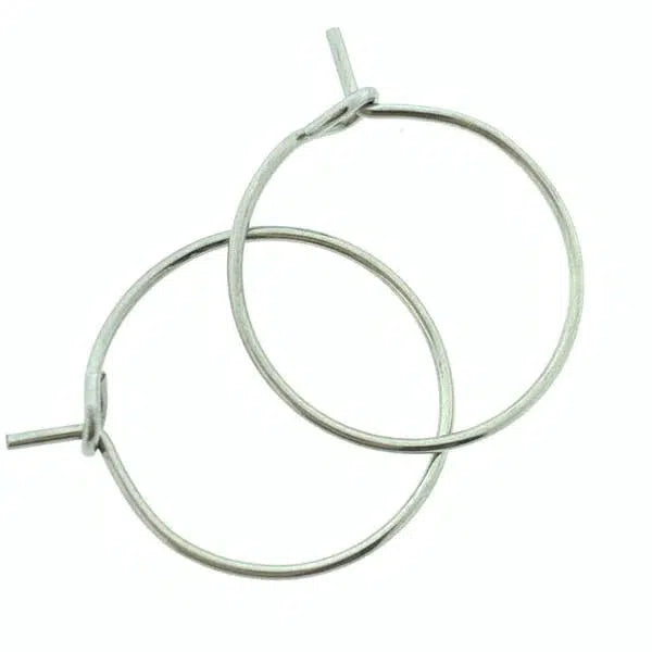 Oorringen rond RVS Zilver 15x0,7mm - 2 paar-Kraaltjes van Renate