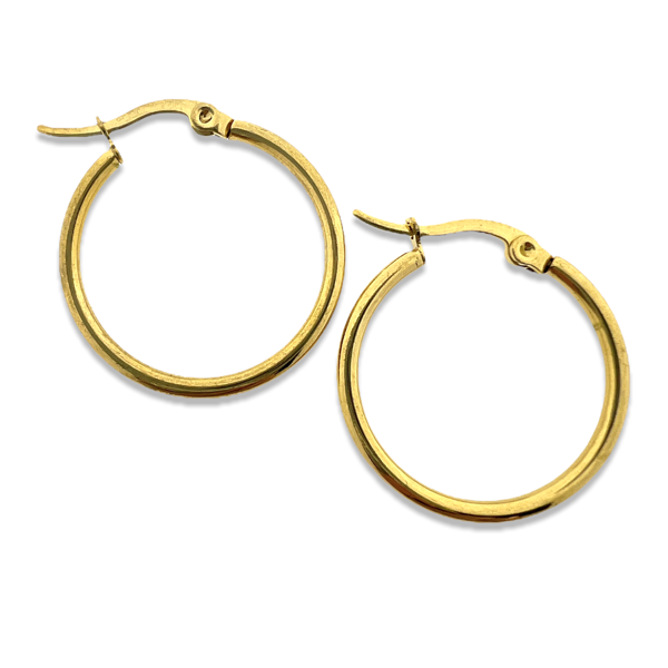 Oorringen rond gold rvs 25x2mm - per paar-onderdelen-Kraaltjes van Renate