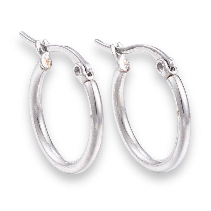 Oorringen rond zilver RVS 25x2mm - per paar-onderdelen-Kraaltjes van Renate