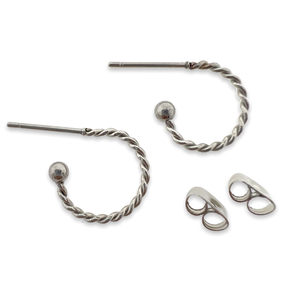 Oorringen twist ring Zilver 12x18mm - 1 paar-onderdelen-Kraaltjes van Renate