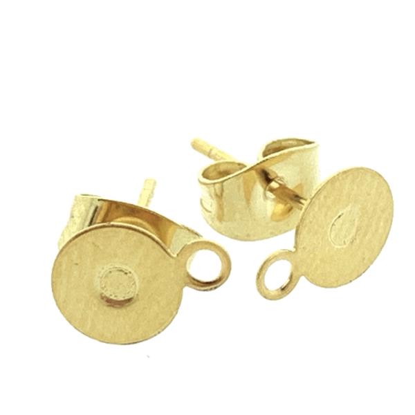 Oorsteker RVS Goud Ø8mm met oogje - 1 paar-Kraaltjes van Renate