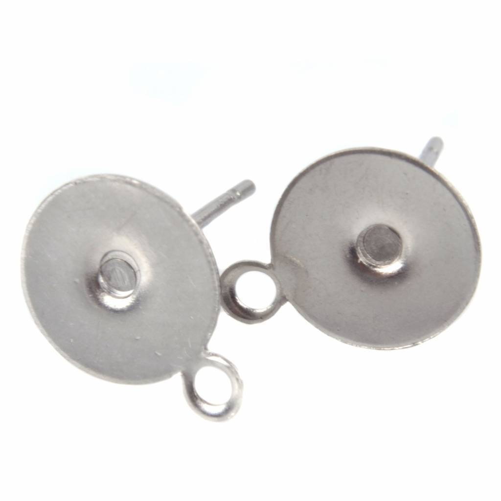 Oorsteker RVS Ø6mm met oogje - 1 paar-Kraaltjes van Renate