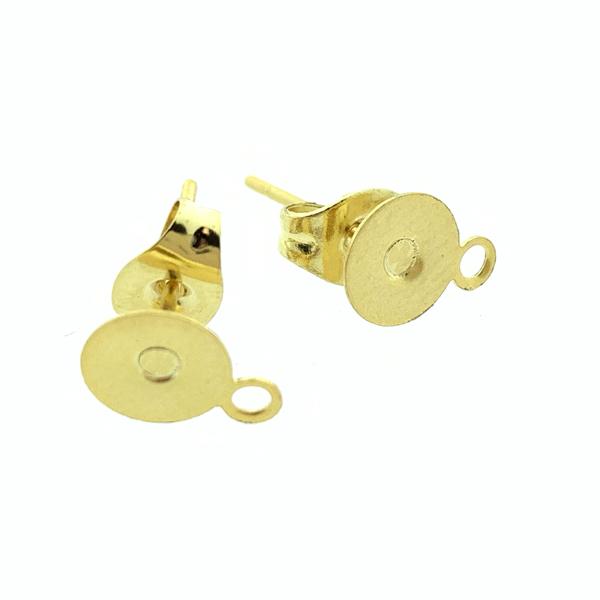 Oorsteker RVS Goud Ø6mm met oogje - 1 paar-Kraaltjes van Renate