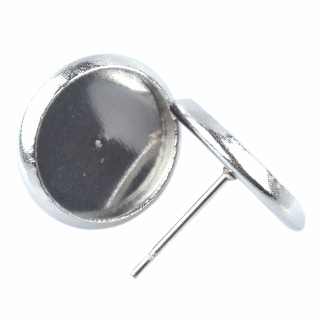 Oorsteker RVS voor 12mm cabochons - 1 paar-Kraaltjes van Renate
