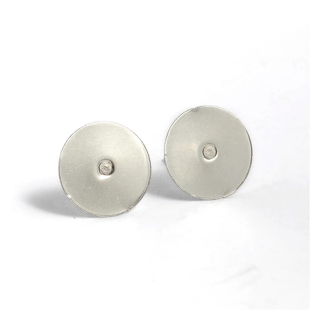 Oorstekers Plat Rond RVS Zilver 12mm - 8 stuks met achterkantjes-Bedels-Kraaltjes van Renate