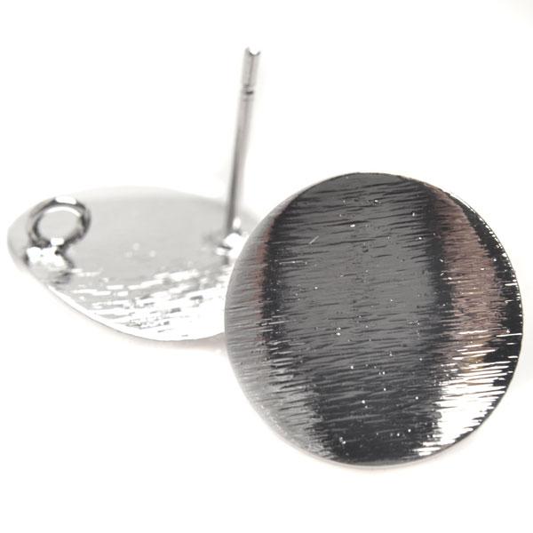 Oorstekers Platina plated disc met oog 15mm - per paar-Kraaltjes van Renate