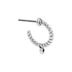 Oorstekers Twist Hoop met oogje Zilver DQ + Achterkantjes-onderdelen-Kraaltjes van Renate