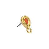 Oorstekers druppel met oogje Oranje-goud 24kr plated DQ + Achterkantjes-onderdelen-Kraaltjes van Renate