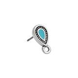 Oorstekers druppel met oogje Turquoise-Zilver DQ + Achterkantjes-onderdelen-Kraaltjes van Renate