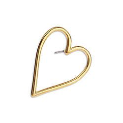 Oorstekers goud 24K hartje 17x21mm- per paar-onderdelen-Kraaltjes van Renate