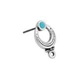 Oorstekers met oogje Turquoise-Zilver DQ + Achterkantjes-onderdelen-Kraaltjes van Renate