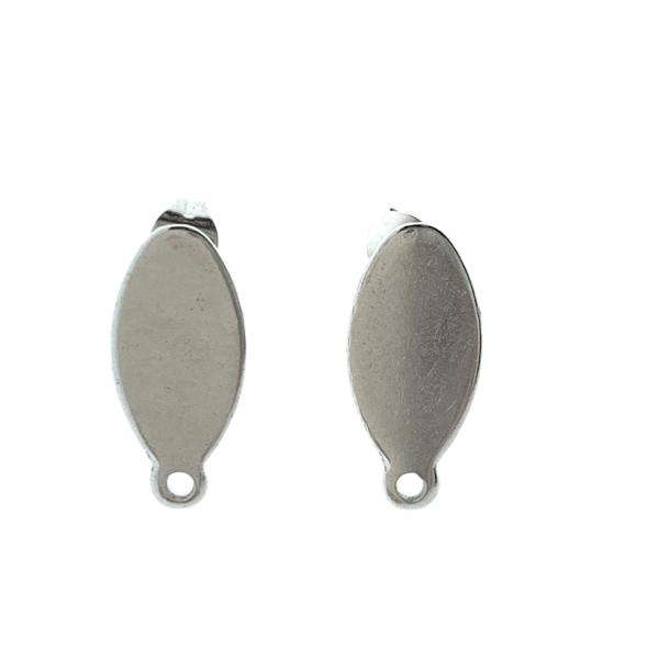 Oorstekers ovaal RVS 15x7mm - 1 paar-Kraaltjes van Renate