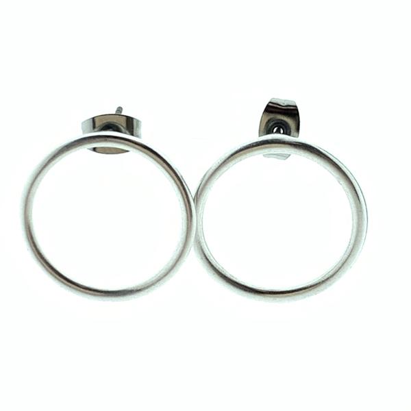 Oorstekers rond Zilver DQ 19mm - 1 paar-Kraaltjes van Renate