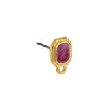 Oorstekers square met oogje Roze-goud 24kr plated DQ + Achterkantjes-onderdelen-Kraaltjes van Renate