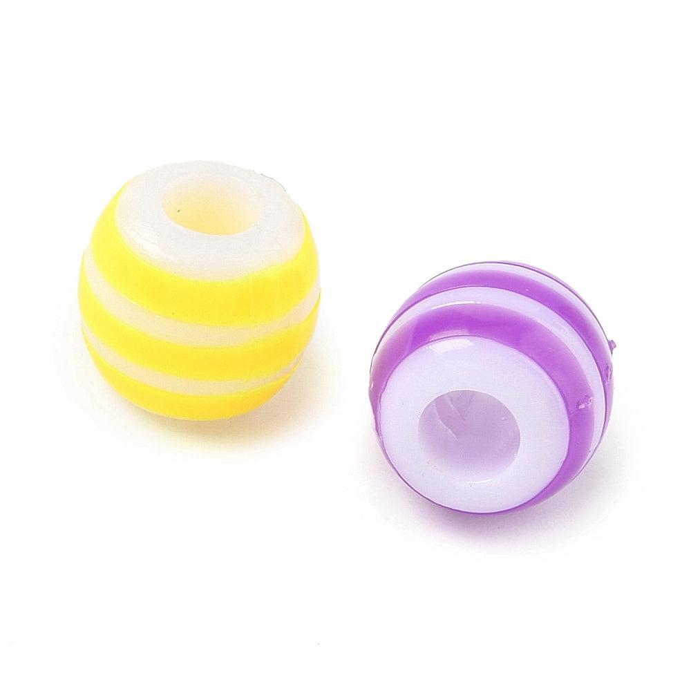 Opaque Acryl rond Mix 12x11mm ⌀4,5mm - 15 stuks-Kralen-Kraaltjes van Renate