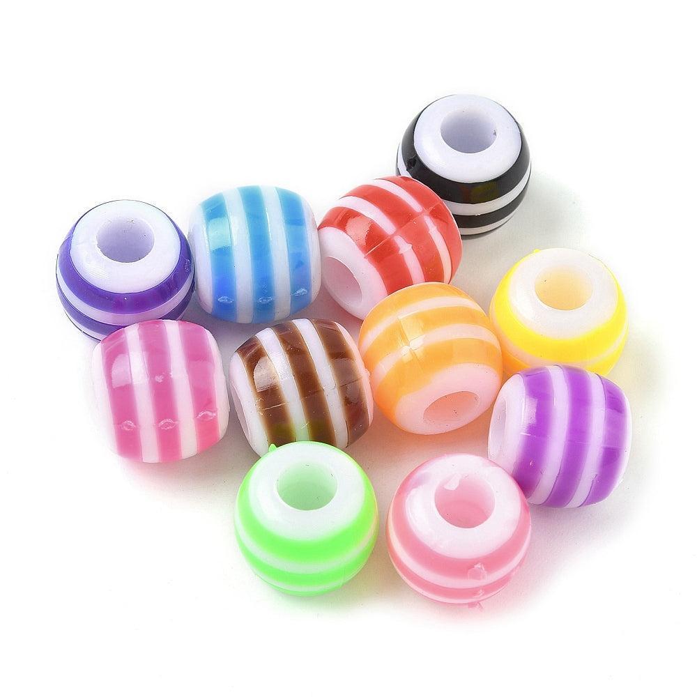 Opaque Acryl rond Mix 12x11mm ⌀4,5mm - 15 stuks-Kralen-Kraaltjes van Renate