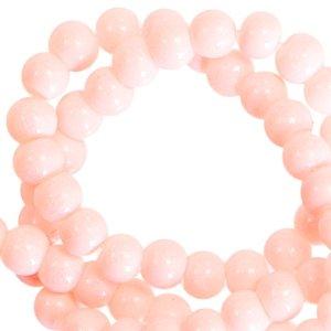 Opaque glaskraal rond Pastel peach 3mm - 125 stuks-Kraaltjes van Renate