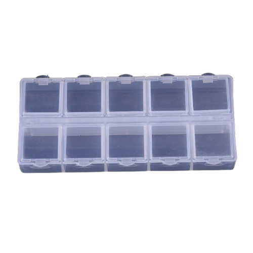 Opbergdoosje Rechthoek 10 Vakjes Wit 13.2x6.2cm - per stuk-Gereedschap-Kraaltjes van Renate