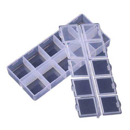 Opbergdoosje Rechthoek 10 Vakjes Wit 13.2x6.2cm - per stuk-Gereedschap-Kraaltjes van Renate