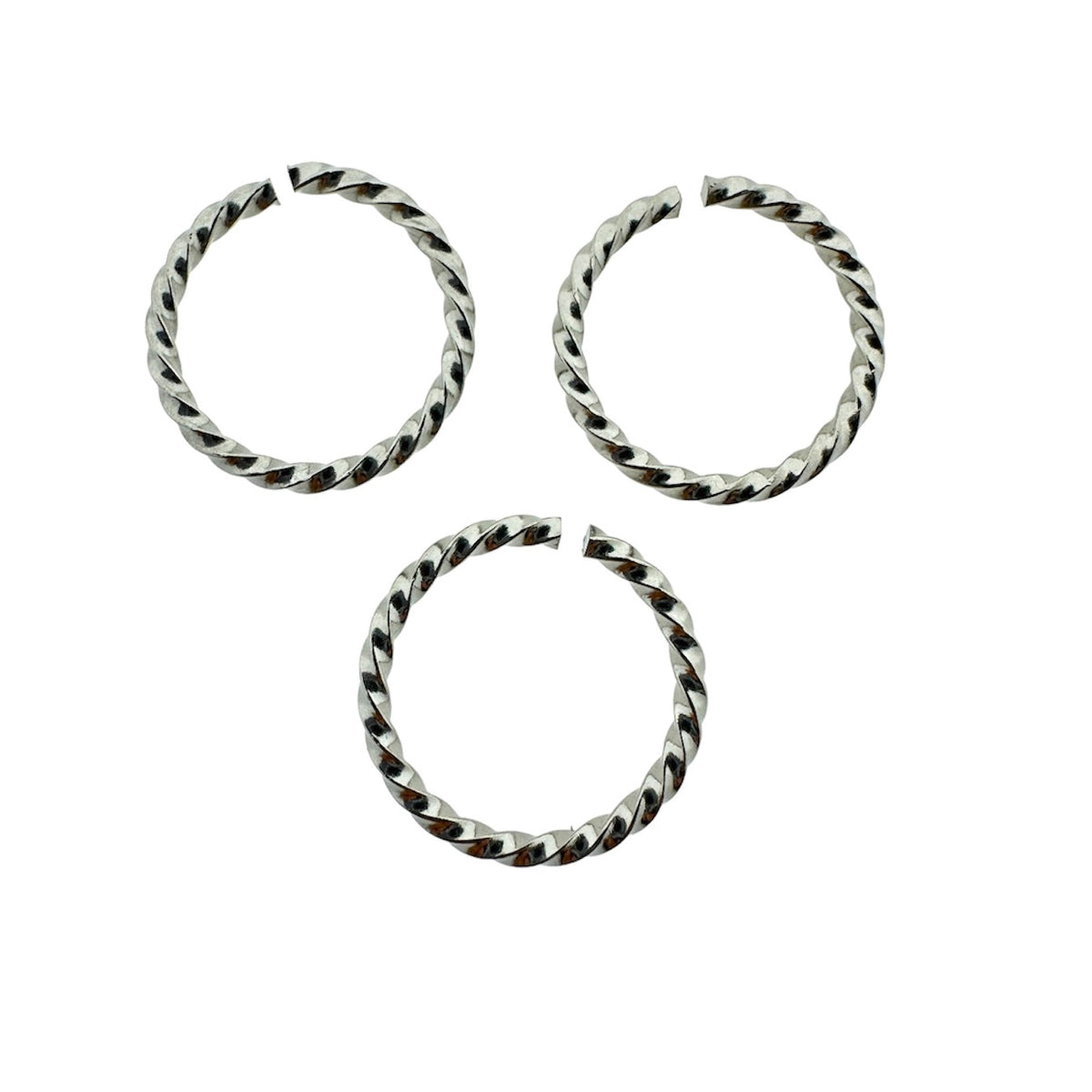 Open ring twisted RVS zilver 15x1,5mm- per stuk-Kralen-Kraaltjes van Renate
