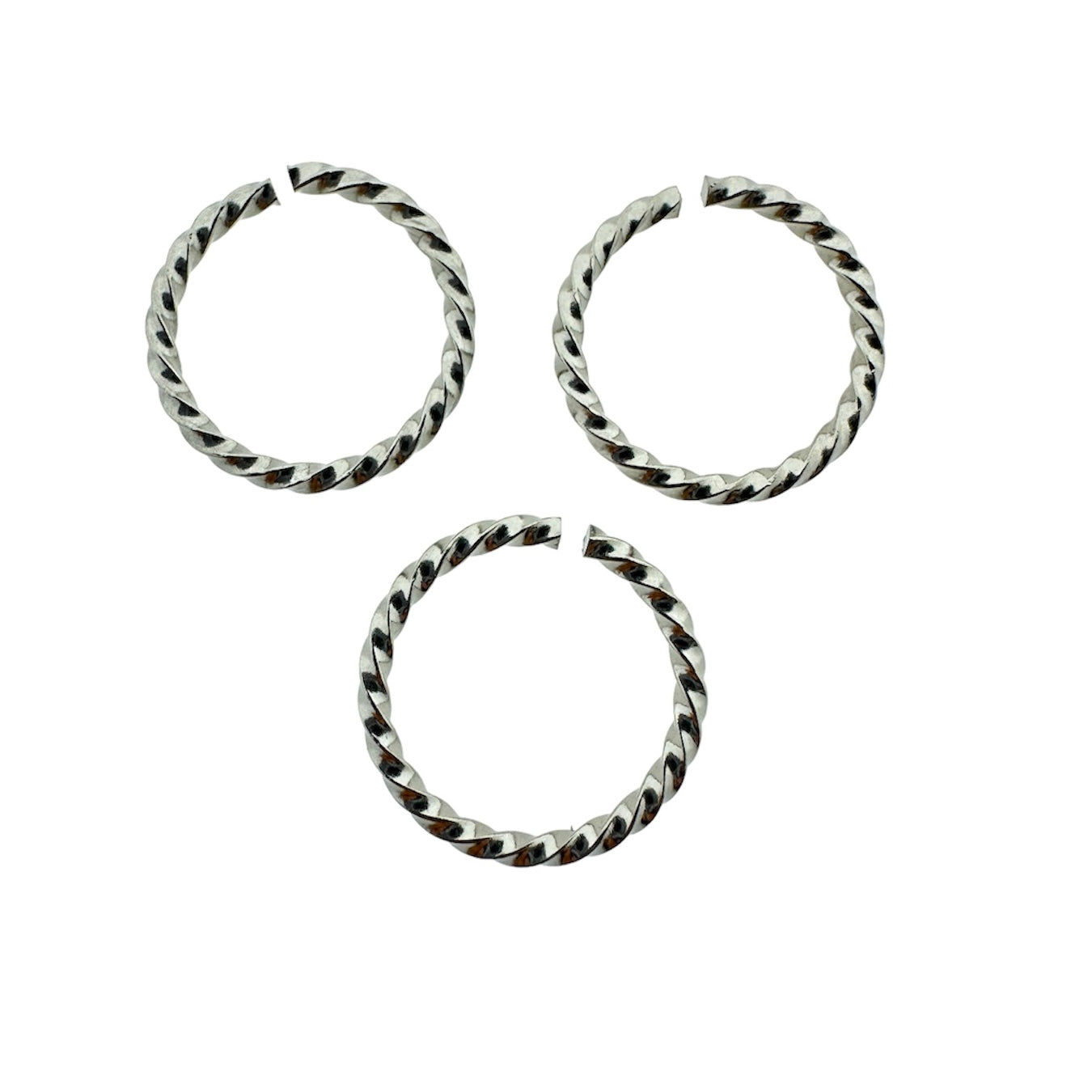 Open ring twisted RVS zilver 15x1,5mm- per stuk-Kralen-Kraaltjes van Renate