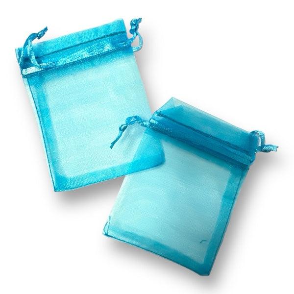 Organza aqua 7x9cm - 5 stuks-Inpakken-Kraaltjes van Renate