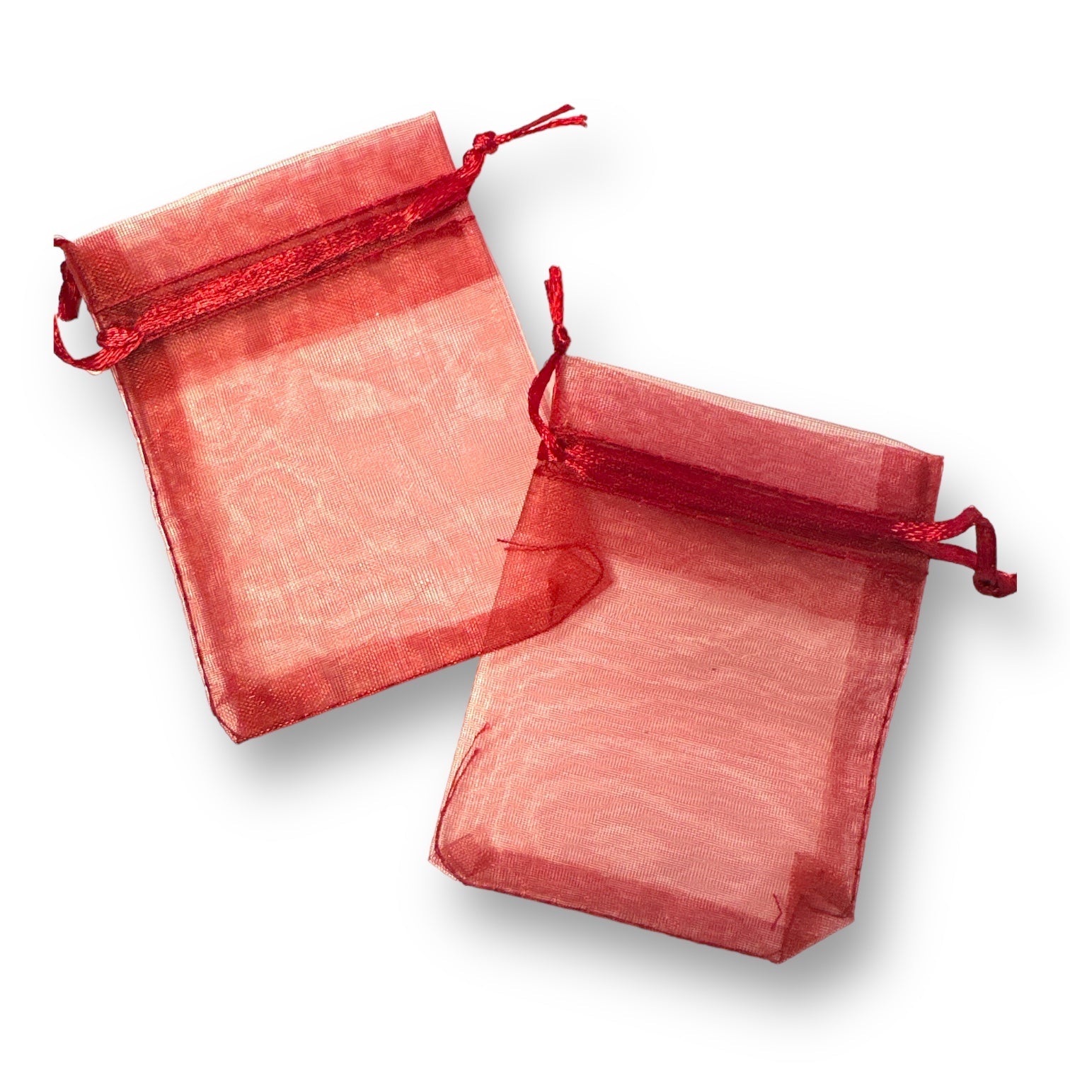 Organza bordeaux rood 7x9cm - 5 stuks-Inpakken-Kraaltjes van Renate
