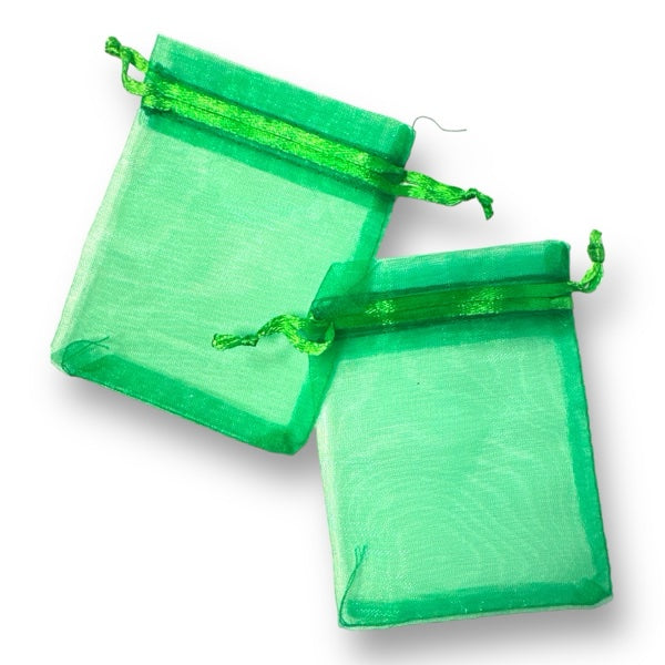 Organza groen 7x9cm - 5 stuks-Inpakken-Kraaltjes van Renate